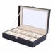 Watch Storage Box 12-digit Watch Case Wooden Pu Leather Watch Case With Lock Watch Case Display Case Storage Box_voghion.com