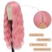 Kairuisi Lace Front Wig 24 Inch Pink - Heat Resistant Synthetic Hair, Middle Part Long Wavy Curly Wig, Natural Looking Hand-Tied + Machine Made_voghion.com