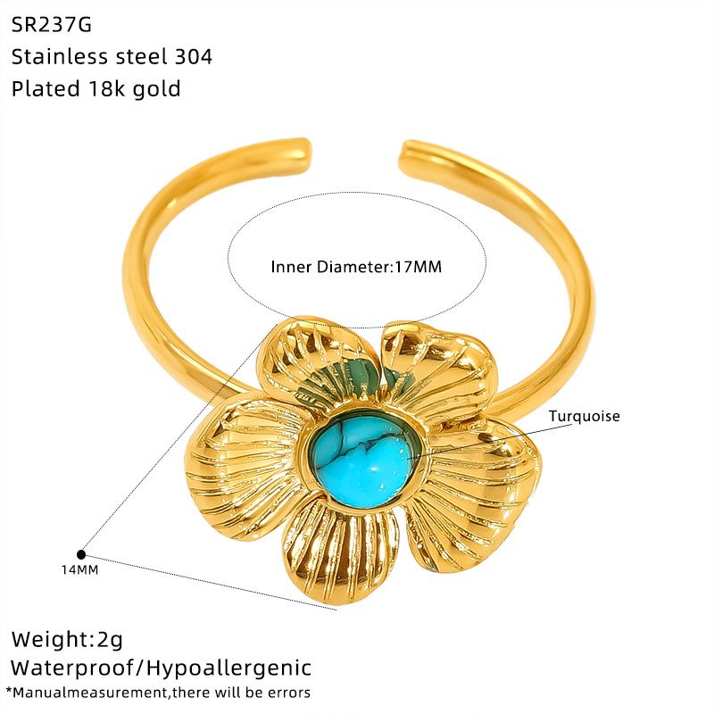 Ringe Unisex Schmuck Mode Retro Exquisite Türkis Offener Ring Weibliche Nische Palast Stil Mode Ring_voghion.com