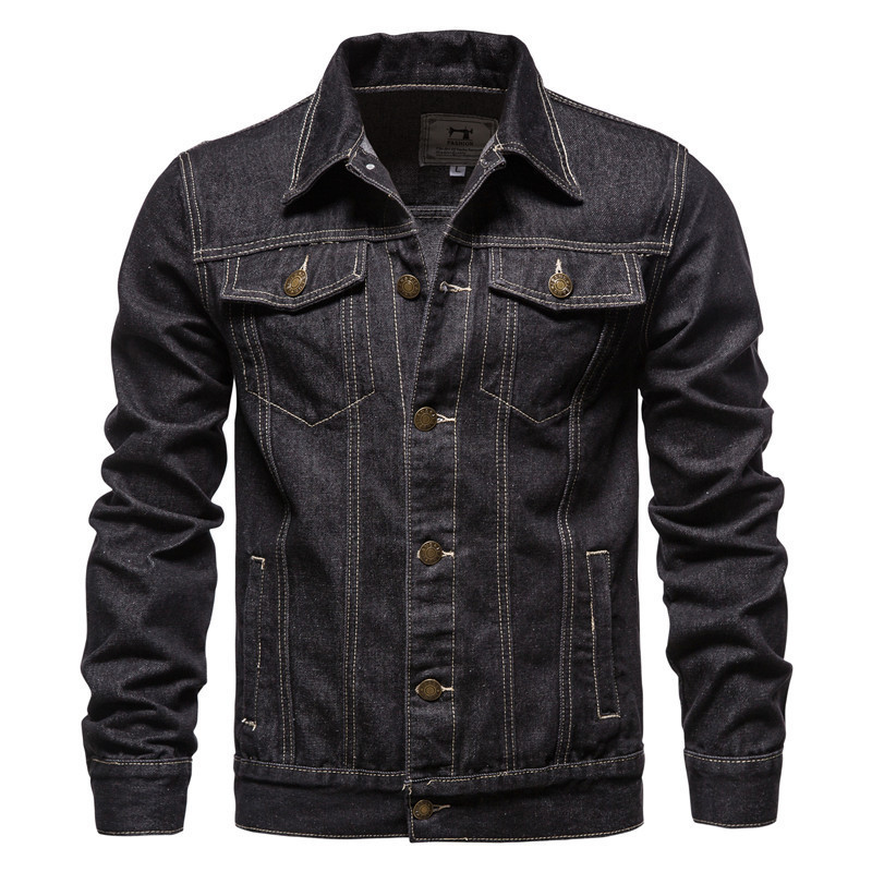 Cross Border Foreign Trade Neue Männer S Casual Denim Jacke Trendy Marke Mode Große Größe Jugend Tops_voghion.com