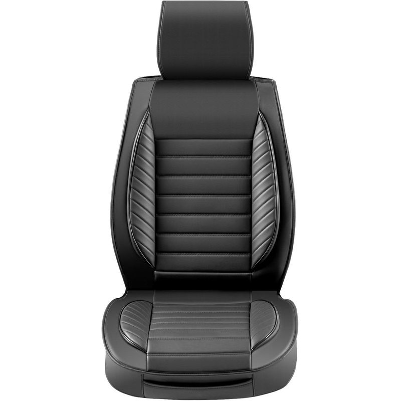 VEVOR Seat Covers, Universal Car Seat Covers Front Seats, 2pcs Leather Seat Cover, Semi-enclosed Design, Detachable Headrest And Airbag Compatible, For Most Cars SUVs And Trucks Black_voghion.com