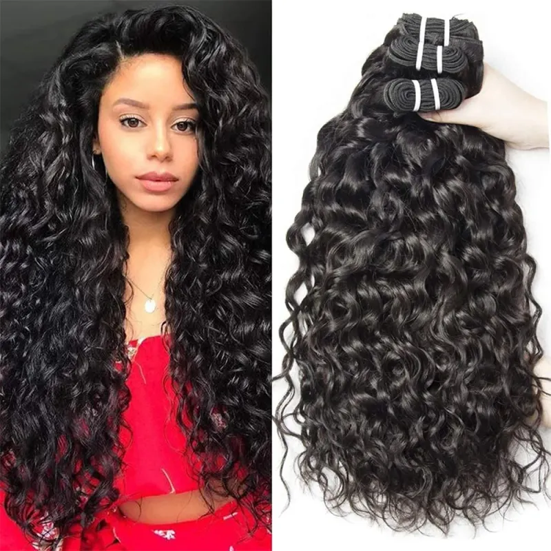 12A Malaysian Water Wave Hair Bundles Deals 32" Remy Extensions_voghion.com