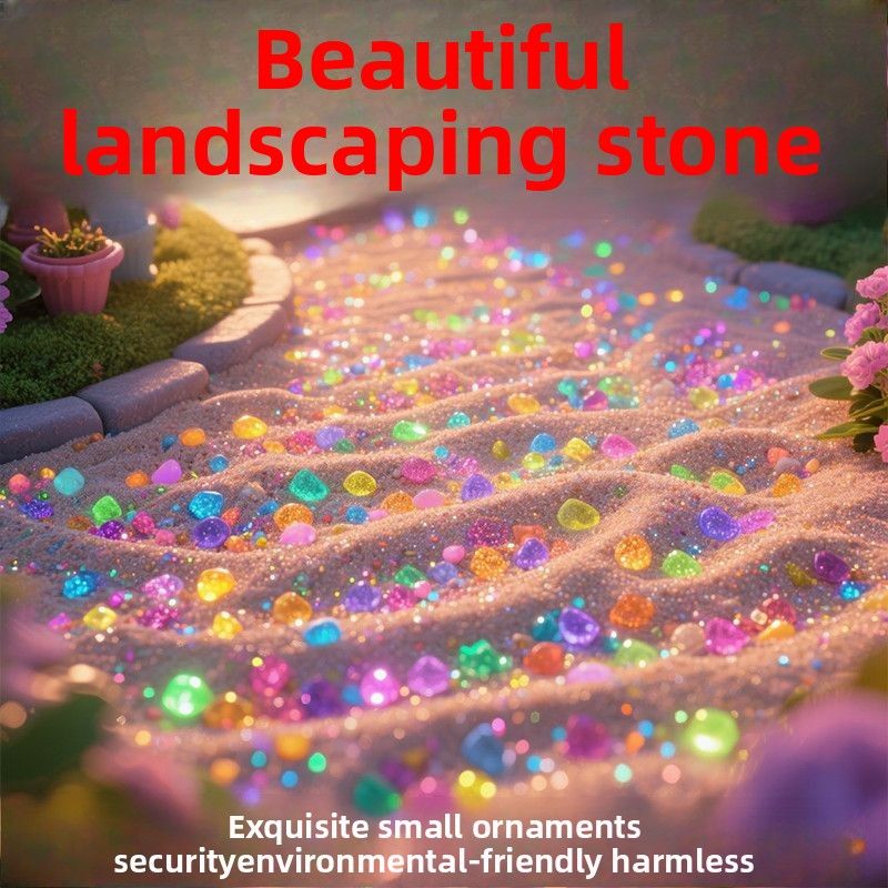 Luminous Landscaping Glowing Fish Tank Decoration Ornament Aquarium Colorful Stone Scenery Pebbles_voghion.com