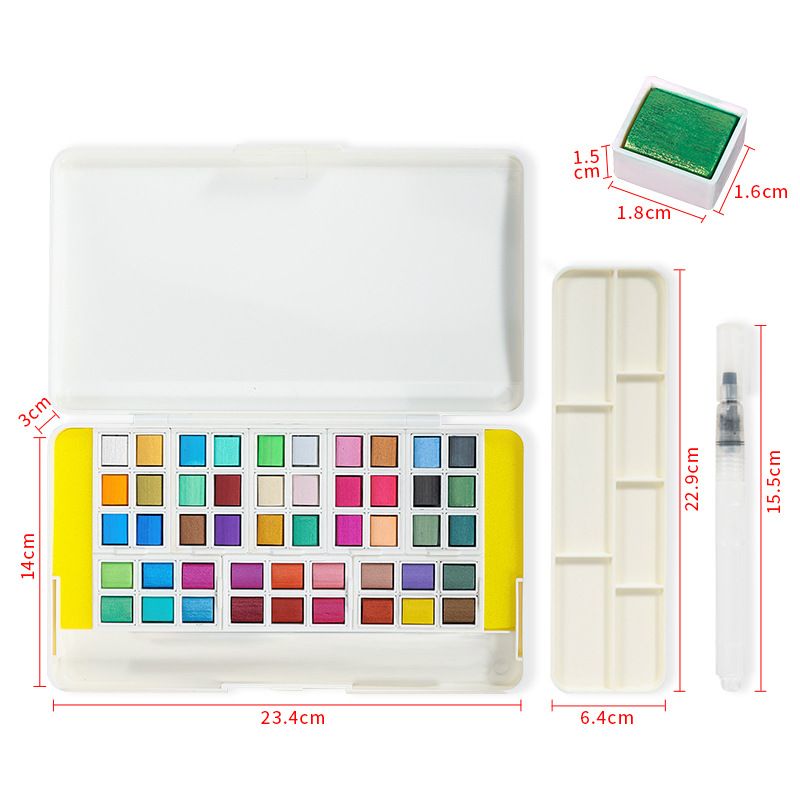 Yağlı Boyalar 48 Renk Metalik Katı Suluboya Sedefli Pigment Seti Sanata Özel Taşınabilir Suluboya Resim_voghion.com