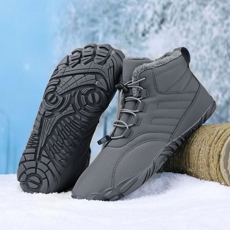 Calçados de algodão para caminhadas e montanhismo ao ar livre de cano alto, à prova d'água, à prova de frio, antiderrapantes, resistentes ao desgaste, além de veludo, botas de neve quentes_voghion.com