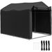 Garden Tool Storage Shed With Roll-up Zipper Door, Black_voghion.com