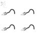 3-4 Stück/Set Nasenpiercings aus goldfarbenem Edelstahl, Herz-, Stern- und runde Kristall-Nasenpiercings, L-Form, 18 g/20 g_voghion.com