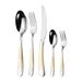 Stainless steel fork, five set, star diamond Western style steak knife, dessert spoon, tableware, four piece set_voghion.com