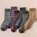 Wollsocken Herren Winter Dicke Plus Samt Warme Socken Herren Business Socken Retro Lange Socken Winter Baumwollsocken Mittellange Schlauchsocken_voghion.com