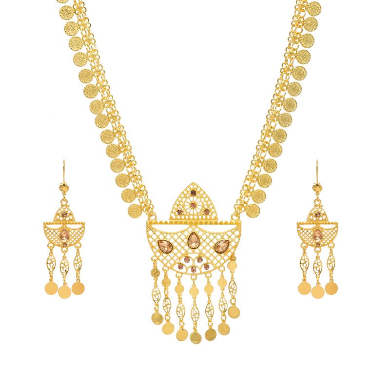 Ensemble de deux pièces : collier et boucles d'oreilles ras du cou en strass irréguliers pour mariée de Dubaï_voghion.com