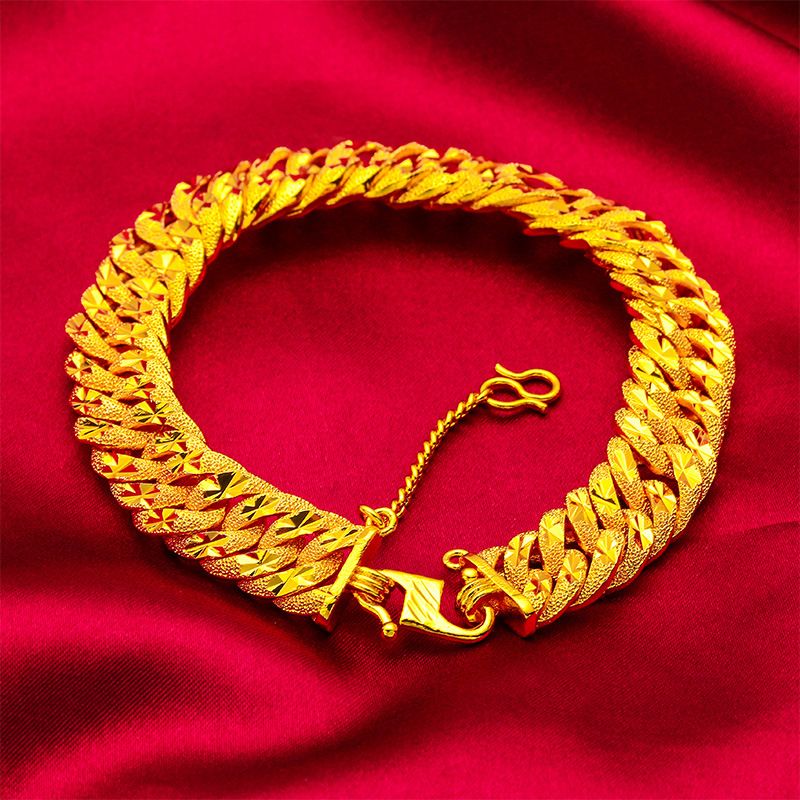 Bracciale unisex con fibbia di sicurezza alla moda, largo, con fiore per auto, braccialetto con fiore per auto dominante_voghion.com