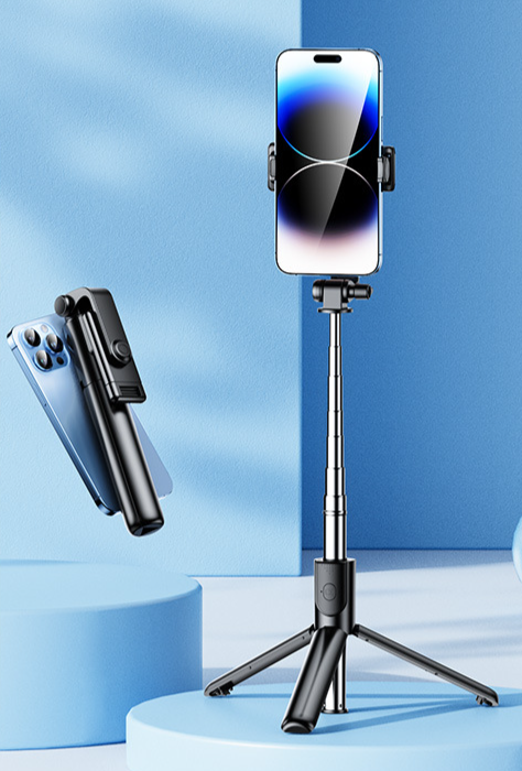 Handheld Mini Selfie Stick Bluetooth Light Travel Portable Phone Stand Photo Artifact Floor Tripod_voghion.com