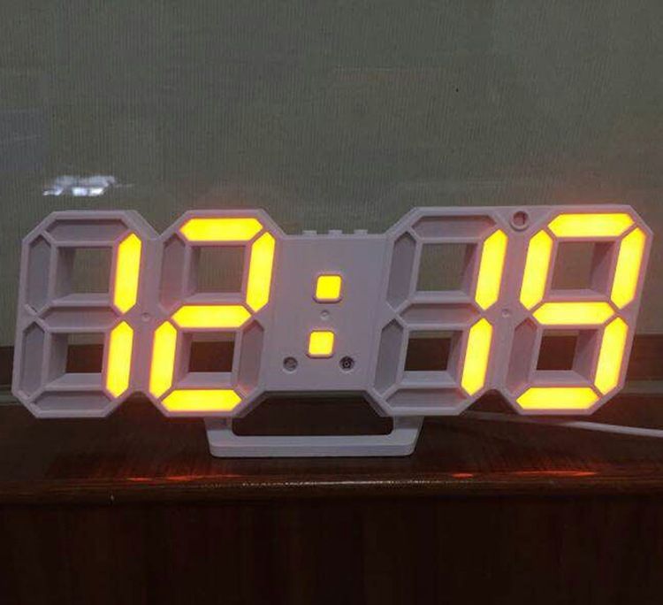 Auto-Sensing Digital LED Clock With 3D Display, Multi-Function, Wall/Table Dual Use, 12 Color Options​_voghion.com
