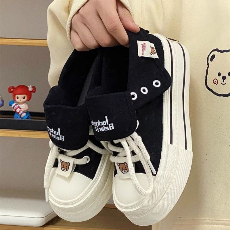 Versatile Canvas Shoes Women's 2025 New Multi-Functional Chunky-Sole Casual Sneakers_voghion.com