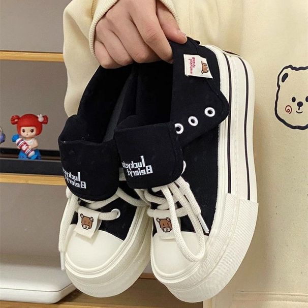Versatile Canvas Shoes Women's 2025 New Multi-Functional Chunky-Sole Casual Sneakers_voghion.com