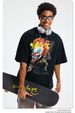 Maglietta da uomo a maniche corte con stampa a pipistrello Dark Clown, maglietta da uomo ampia alla moda di strada americana_voghion.com