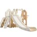 Ensemble de toboggan 5 en 1 pour enfants avec balançoire, structure d'escalade, espace de rangement, panier de basket, toboggan intérieur et balançoire_voghion.com