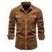 001 In Stock New Spring Cross-Border Men's Multi-Pocket Workwear Long Sleeve Casual Sports Shirt_voghion.com
