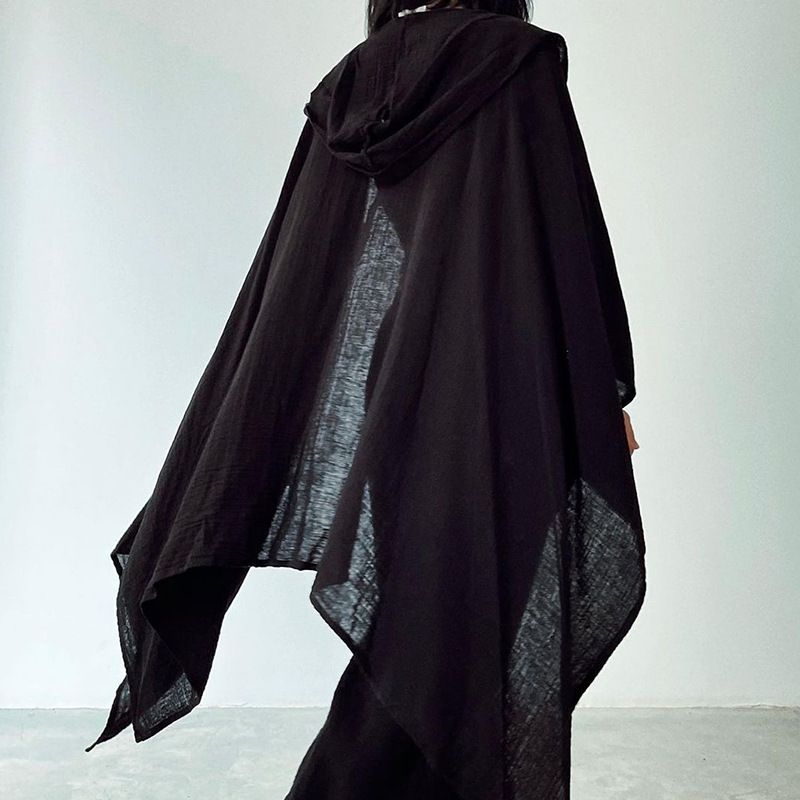 Ensembles pour femmes mode manches longues bohème coton lin deux pièces manteau et pantalon ensemble_voghion.com