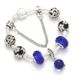 Braccialetti con ciondoli, ciondolo a farfalla blu in cristallo, bracciale in lega con perline a foro largo, gioielli_voghion.com