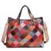 Designer Bags New Colorful Flower Hand-Ed Plaid First-Layer Cowhide Messenger Bag_voghion.com
