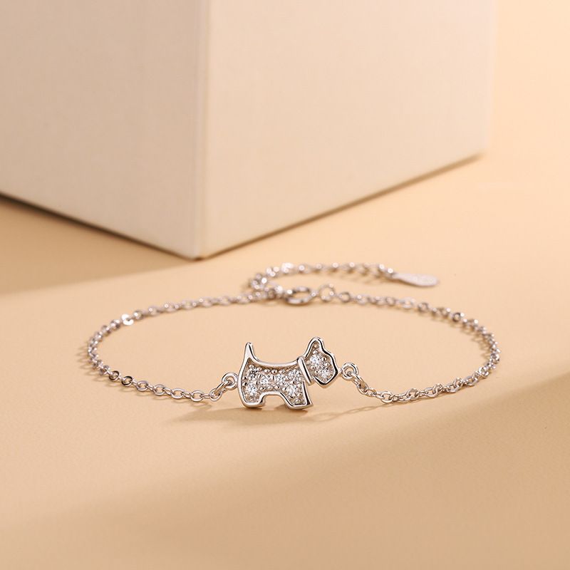 Pulsera de cachorro sencilla y versátil de 2014, ligera, de lujo, con incrustaciones de diamantes, estilo animal, hecha a mano por celebridades de Internet._voghion.com