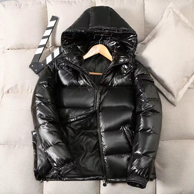Mongolische Jacke für Paare, kurzer Stil, dicke Daunenjacke, Freizeitjacke für Herren mit Kapuze_voghion.com