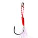 New Shiny Silk Iron Plate Double With Feather Pendant Barbed Sea Fishing Bulk Single Fish Hook_voghion.com
