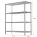 36' 4-Tier Chrome Wire Shelf - 350LBS Per Shelf, Heavy Duty Steel Storage Rack (36'W X 14'D X 54'H), Rust-Resistant For Kitchen/Laundry/Garage_voghion.com