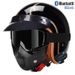 Casco da moto 3/4 in stile vintage, certificato DOT e 3C, design compatto con Bluetooth, ABS leggero e 6 opzioni di lenti retrò_voghion.com