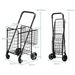 GAINOOM Folding Shopping Cart Portable Utility Cart Double Basket Grocery Cart_voghion.com