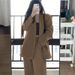 2025 New Women's Spring Design Sense Niche Casual Suit Elegant Black Blazer Set_voghion.com