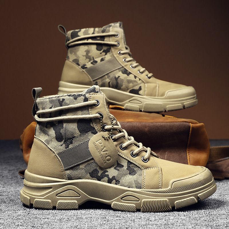 Hot Men's Boots Promotion Autumn Hot Boys Camouflage Boots Trendy Casual Martin Boots Vintage Desert Military Boots Wholesale_voghion.com