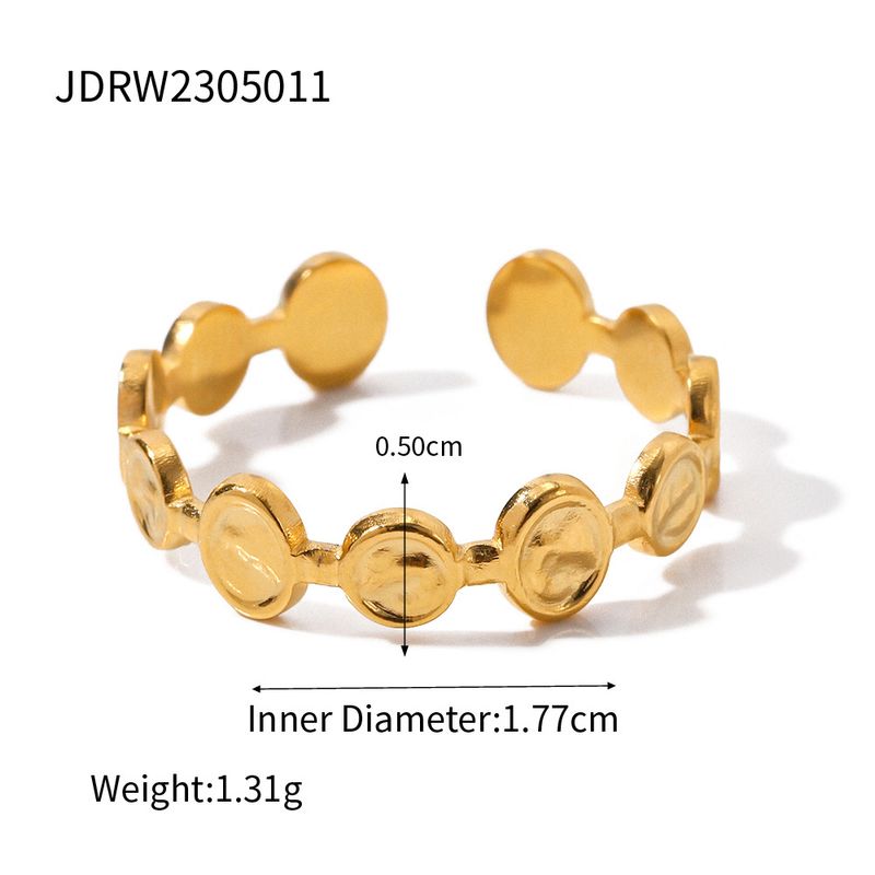 Accessori per anelli ovali rotondi in acciaio inossidabile dorato semplice e resistente alla luce da donna_voghion.com