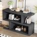 Retro Console Table With Symmetrical 2-Tier Open Shelf For Entryway And Living Room_voghion.com