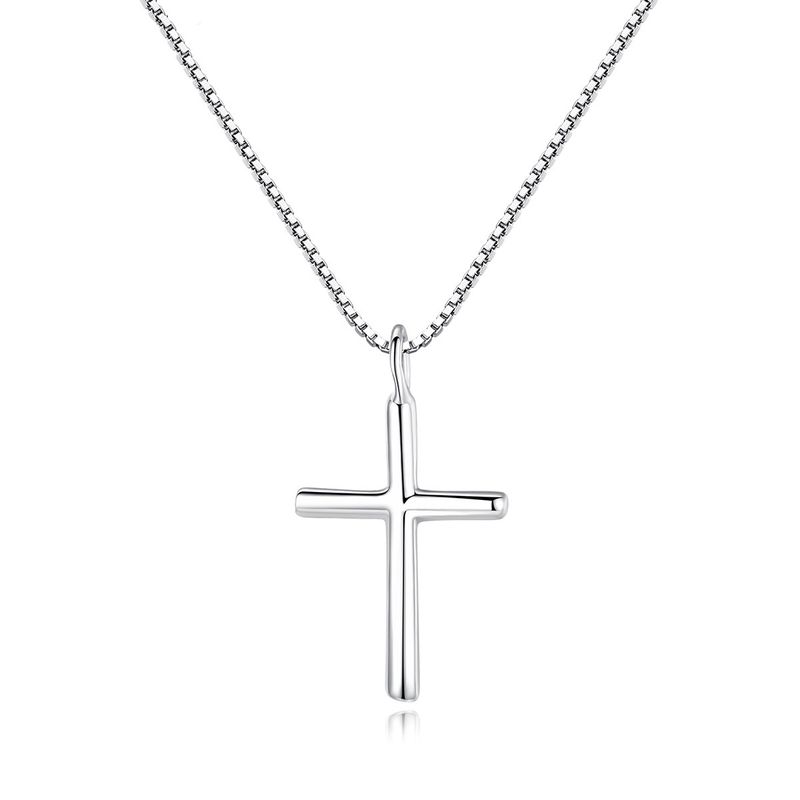 Collana con croce in argento S per donna, ciondolo versatile unico con clavicola._voghion.com