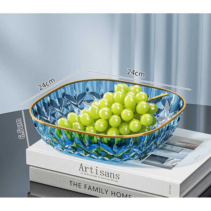 Large PET Material Snack Chinese Style Household Daily Dining Kitchen Square Fruit Plate Laser Printable_voghion.com