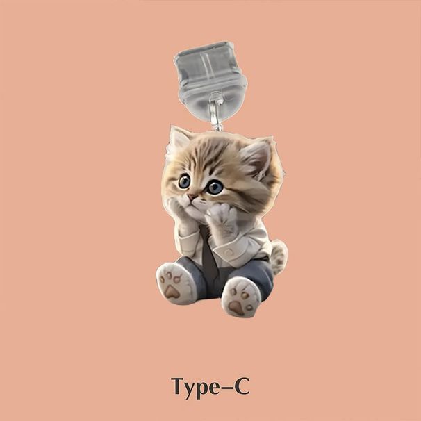 Neuer süßer Anzug-Katzen-Acryl-Ladetelefon-Anti-Staub-Anhänger für einen Pple Android Typ-C-Staubstecker_voghion.com