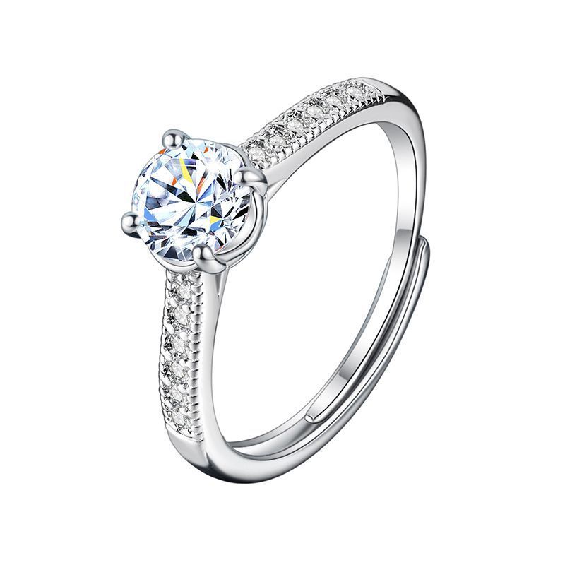 Bague élégante et minimaliste en diamants sertis de diamants, style coréen, pour femme, bague ouverte minimaliste_voghion.com