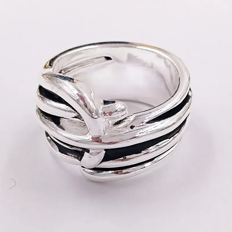 Ciondoli fai-da-te gioielli malocchio UNO de 50 TRENZADO Anelli in argento sterling per donna uomo anello a strati set Regali di compleanno di Natale fashio_voghion.com