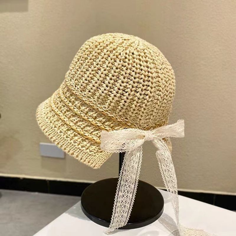 Japanese Knitted Knitted Summer Sunscreen Breathable Bucket Hat Sunshade Spring And Summer Face Bucket Versatile Basin Hat_voghion.com