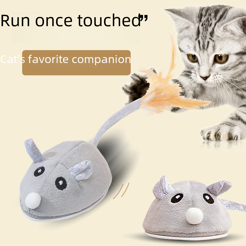 Electric Mouse Pet Toy Cat Toy Electric Interactive Self-Hi Cat Toy Smart Walking Cat Toy_voghion.com
