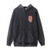 Street Style Hip-Hop Flame Dice Print Hooded Sweatshirt Men's Loose Washed Vintage Distressed Hoodie_voghion.com