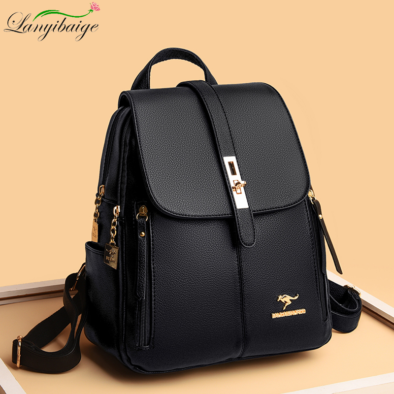 Vrouwen grote capaciteit rugzak portemonnees hoge kwaliteit leer vrouwelijke vintage tas schooltassen reistas dames boekentas rugzak_voghion.com