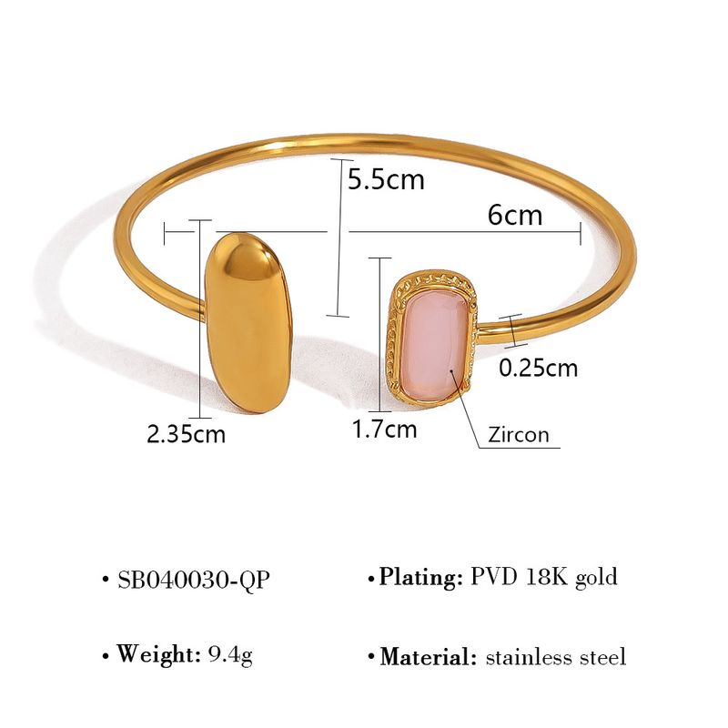 Kaldt retrofarget sirkonarmbånd Lett Luksus Allsidig Enkelt geometrisk åpent armbånd High End kvinnelige smykker_voghion.com