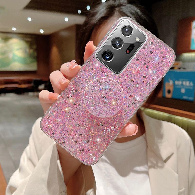 Glänzende Glitzer-Gypsophila-Handyhülle für Samsung Galaxy Note 20 Ultra 10 Plus Pro, weiche Silikonhülle_voghion.com