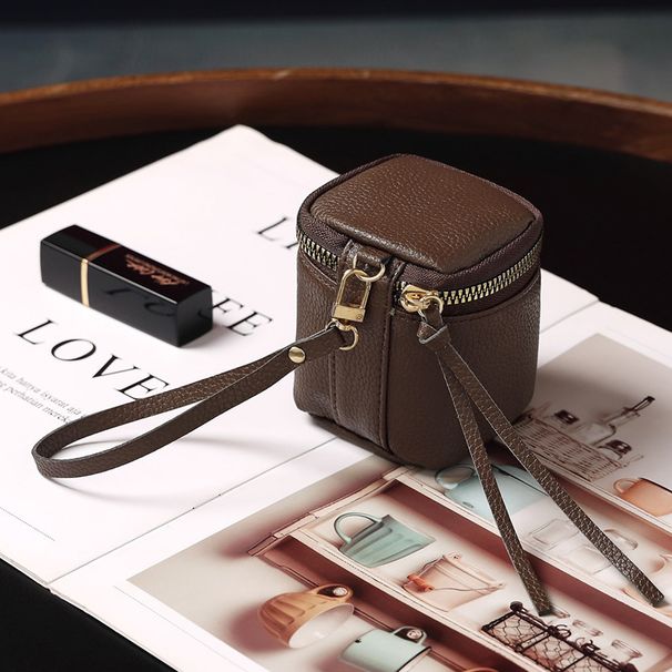 Borsa per il trucco in pelle, porta rossetto, portaoggetti da viaggio portatile, mini portamonete rotondo personalizzato_voghion.com