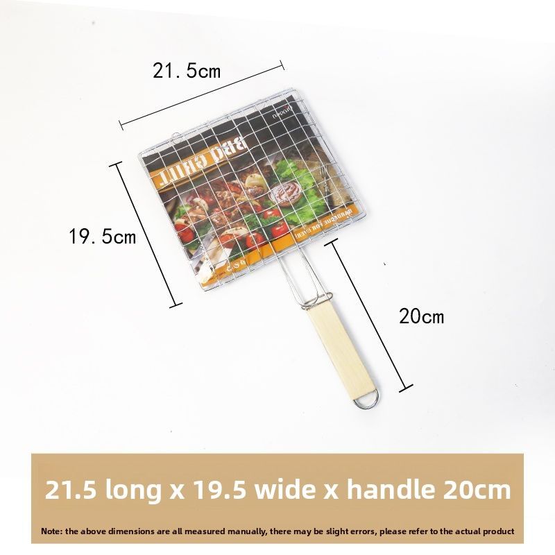 Fish Vegetable Tongs Double Layer Outdoor Rack With Grill Net BBQ Tools_voghion.com