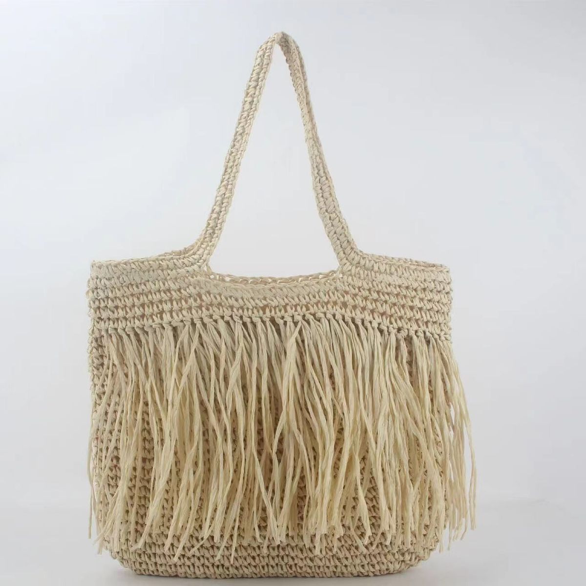 Sommer beliebte große Kapazität Stroh Tasche modische Pendler gewebte Tasche eine Schulter Strand Urlaub Einkaufstasche_voghion.com