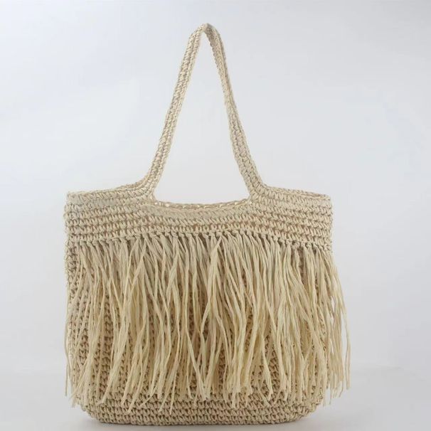 Sommer beliebte große Kapazität Stroh Tasche modische Pendler gewebte Tasche eine Schulter Strand Urlaub Einkaufstasche_voghion.com